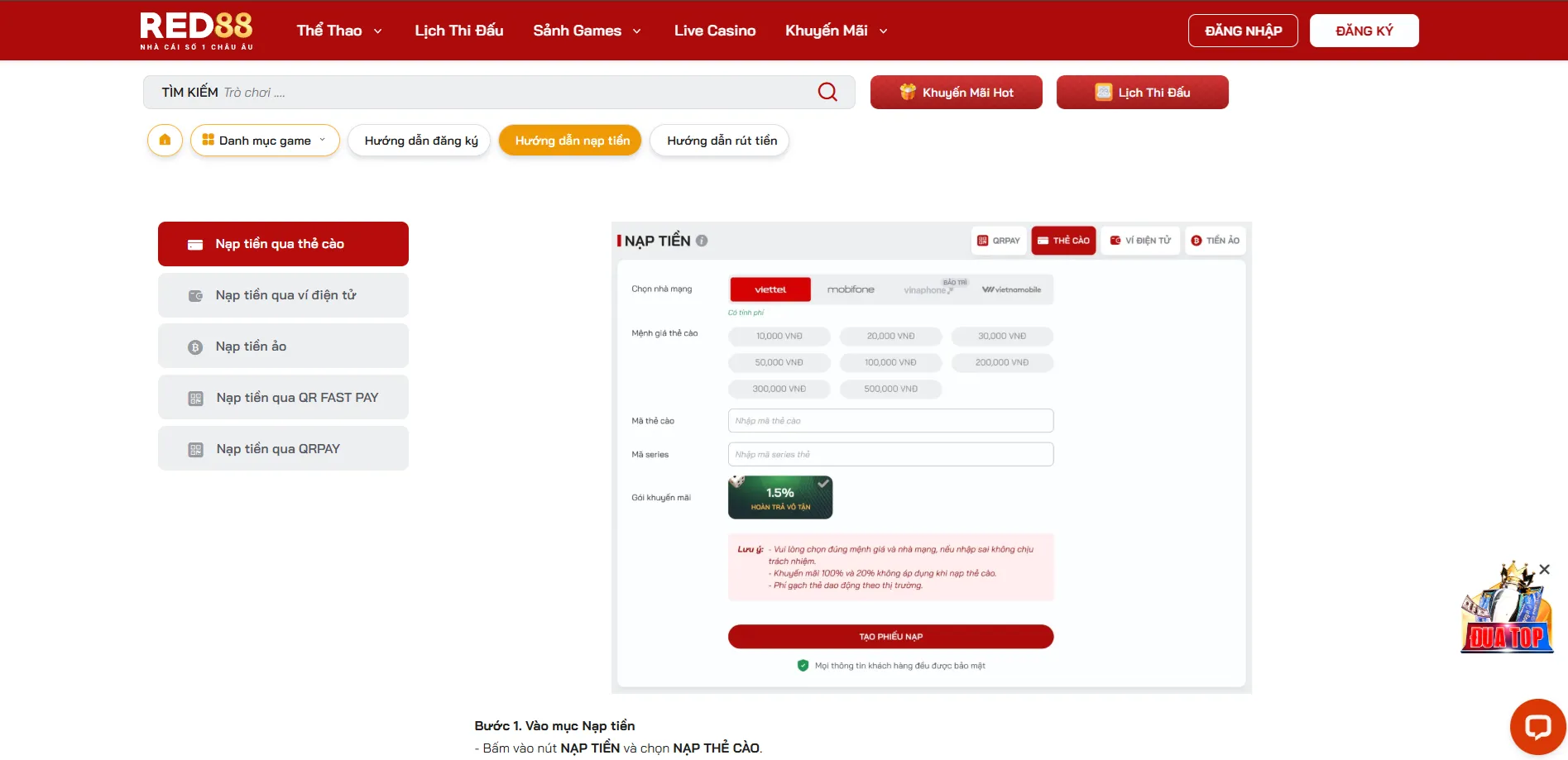 Sân chơi cập nhật đa dạng hình thức thanh toán cho bạn